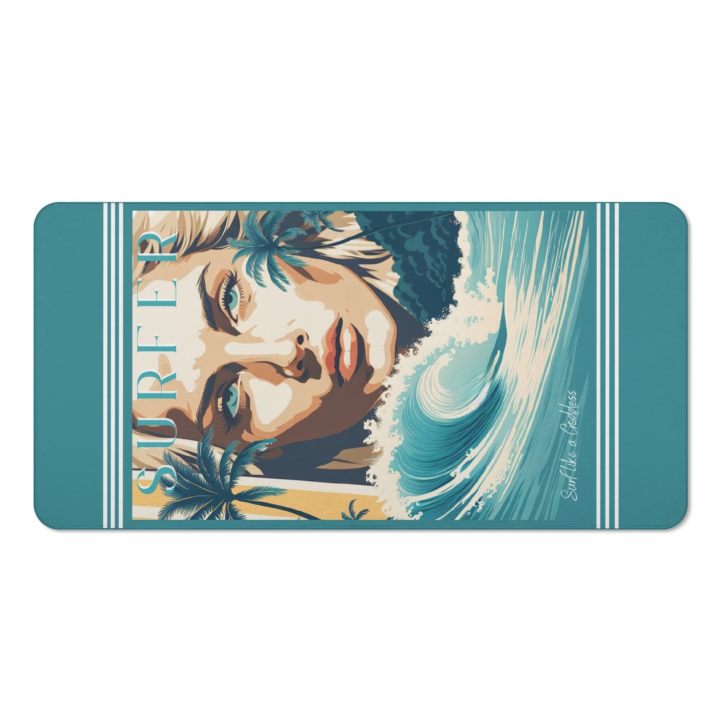 Female Surfer Soft Beach Towel