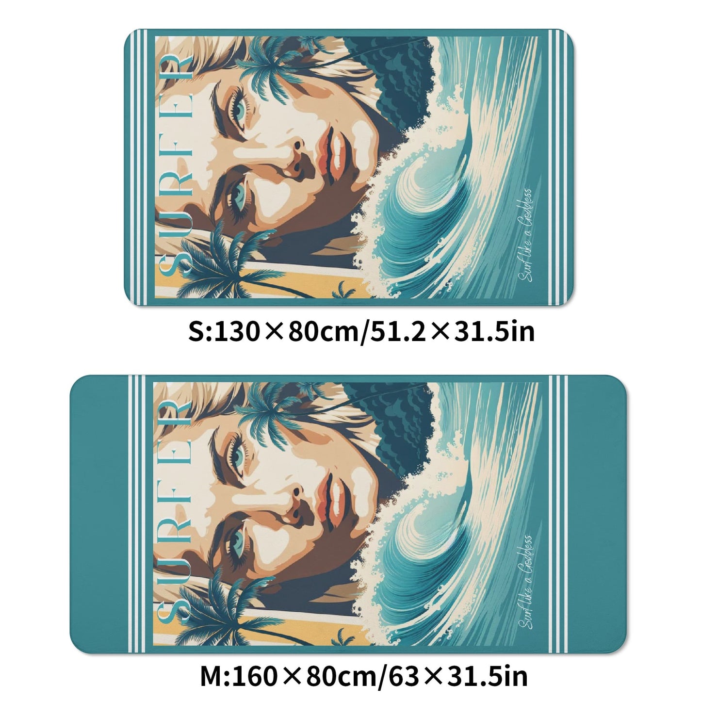 Female Surfer Soft Beach Towel