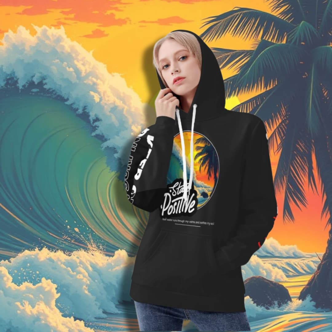 Female Surfer Velvet Hoodie