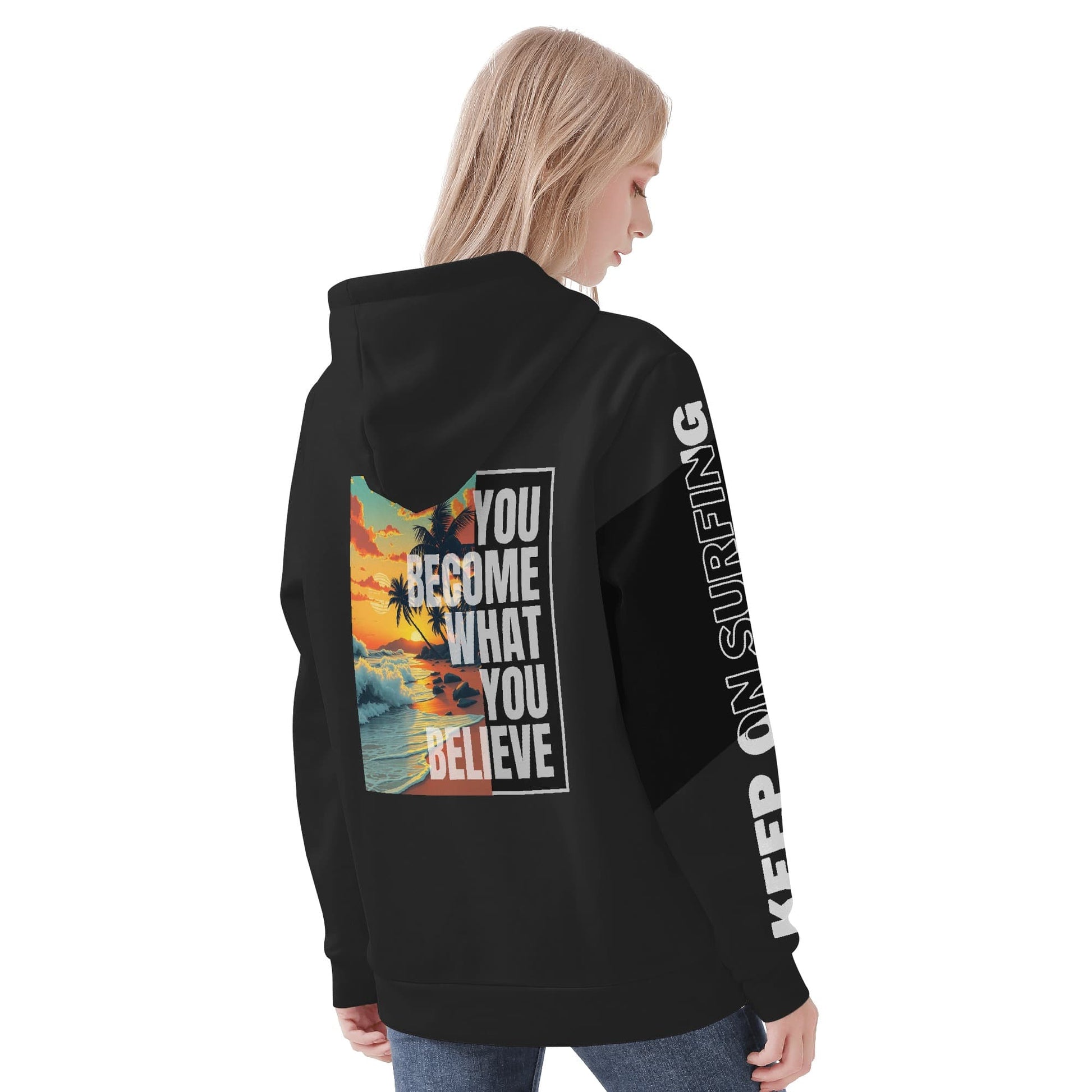 Female Surfer Velvet Hoodie