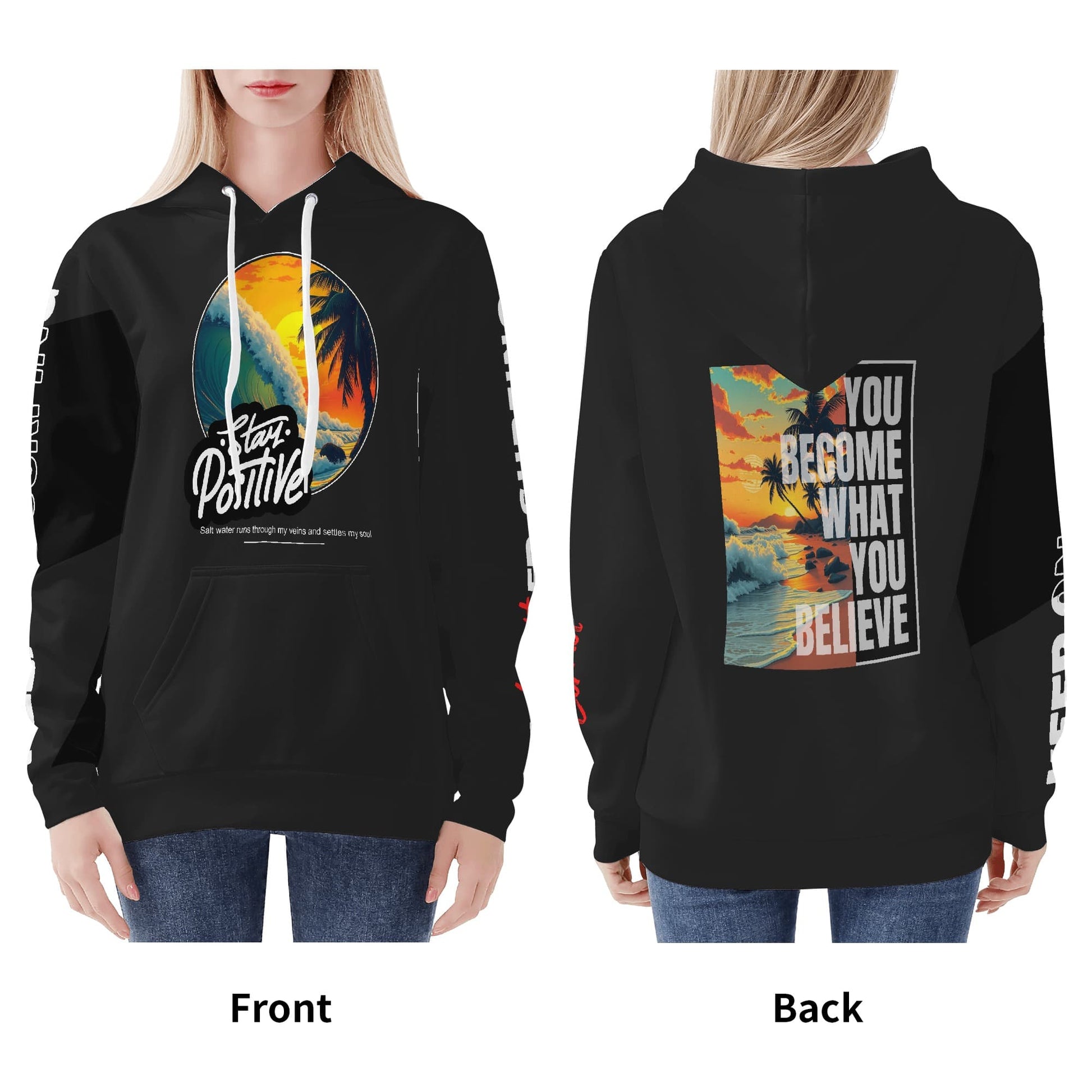 Female Surfer Velvet Hoodie
