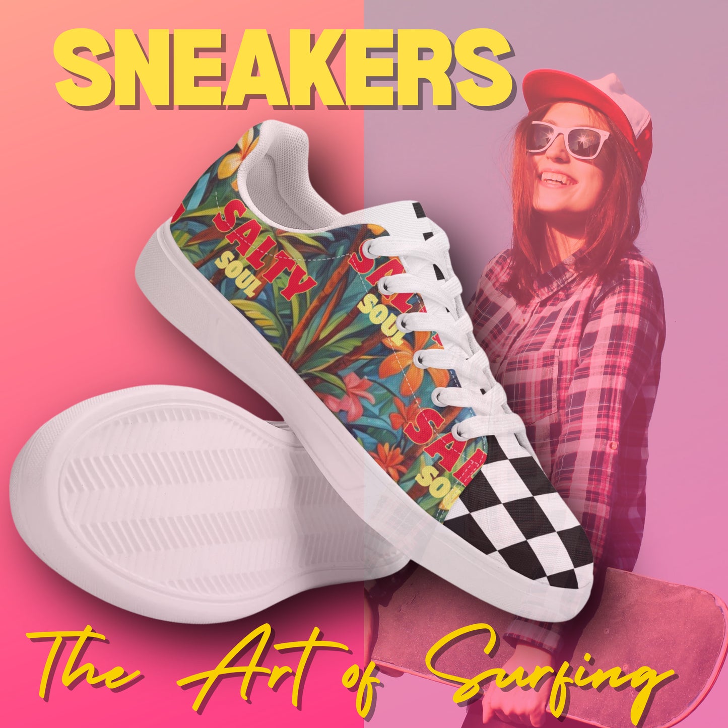 Female Surfer Low-Top Canvas Shoes