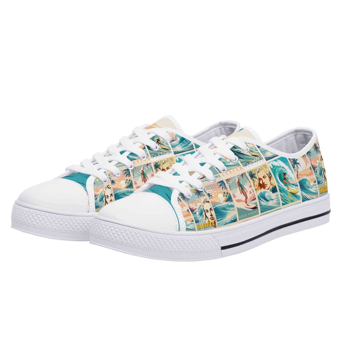 Female Surfer Low Top Canvas Shoes