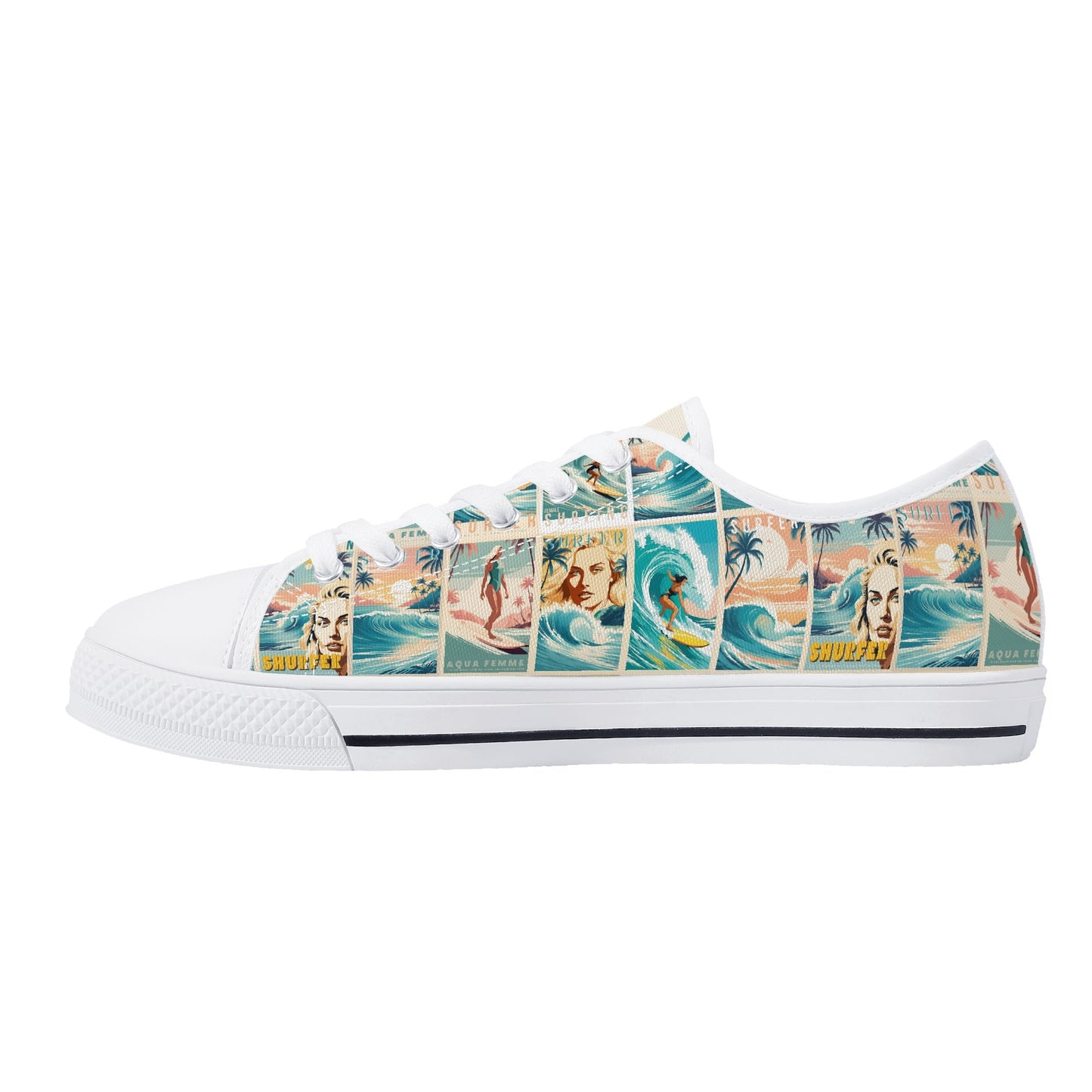 Female Surfer Low Top Canvas Shoes