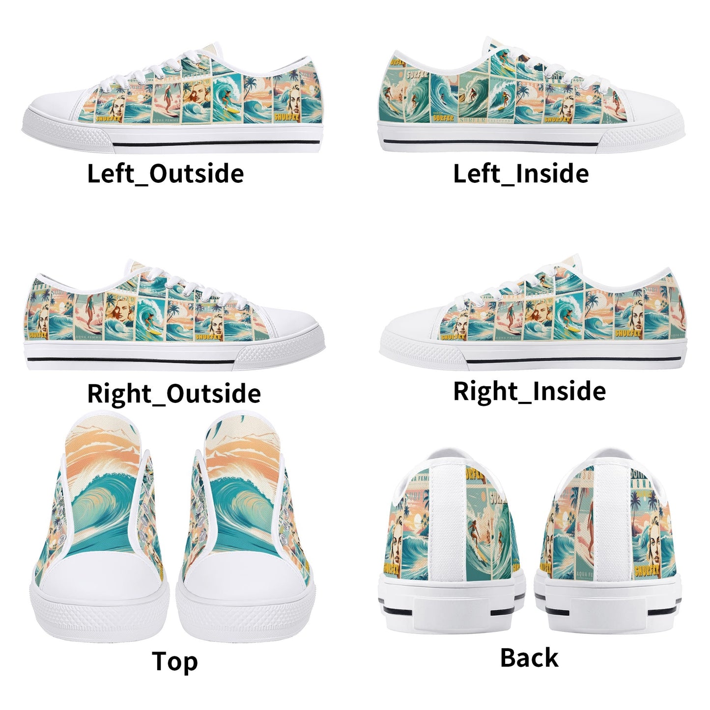 Female Surfer Low Top Canvas Shoes