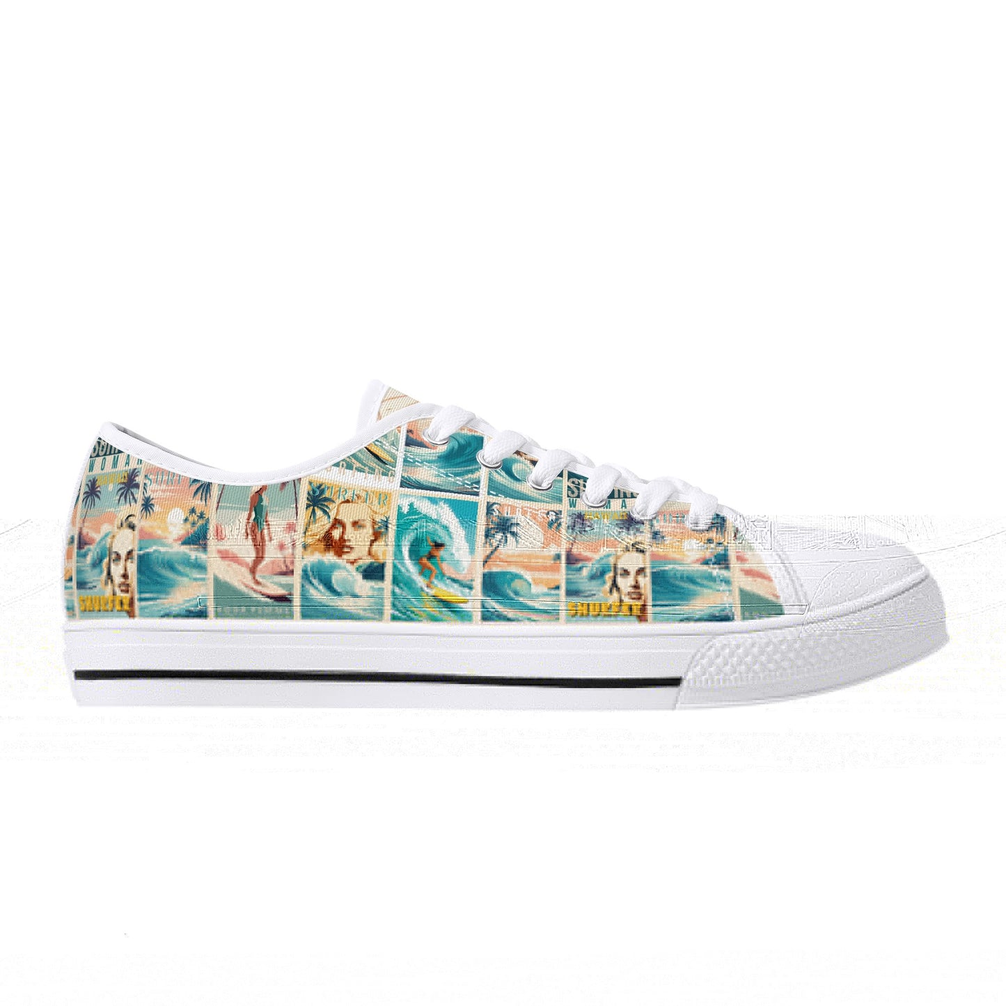 Female Surfer Low Top Canvas Shoes