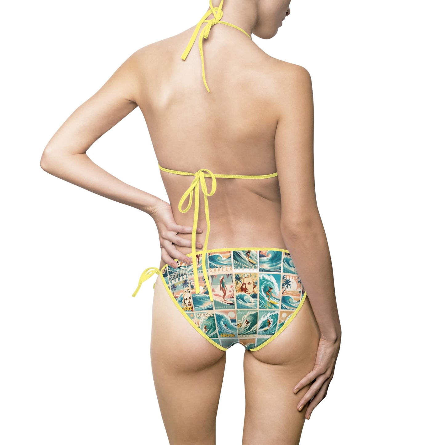 Hawaiian Surfer Girl Spaghetti Bikini Set