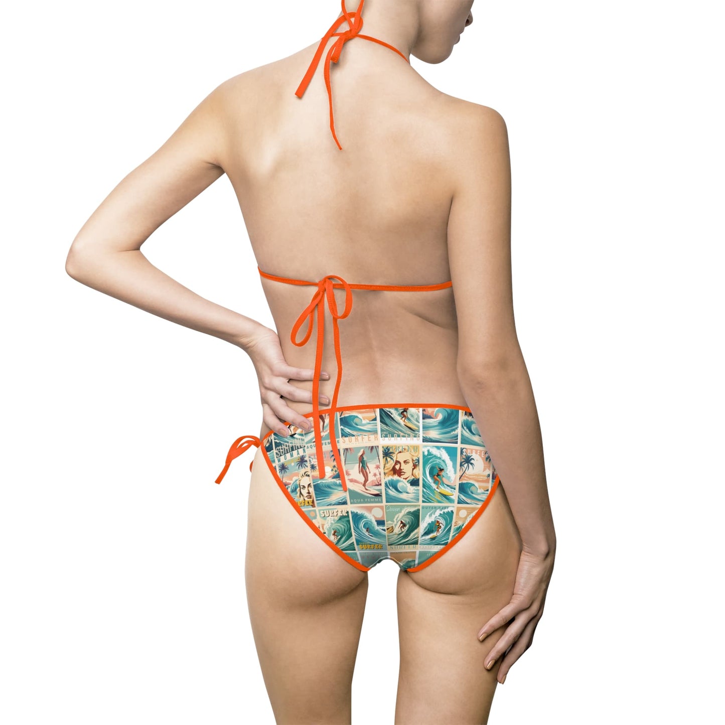 Hawaiian Surfer Girl Spaghetti Bikini Set