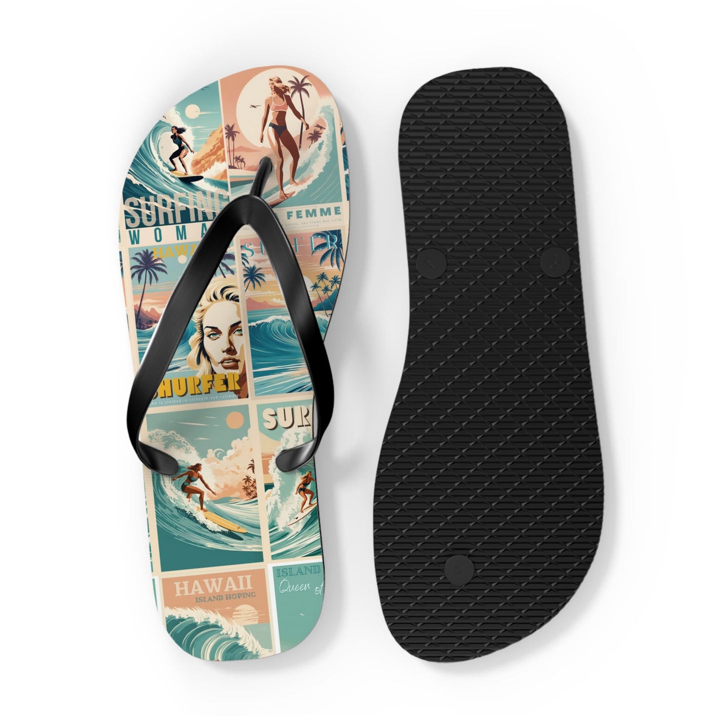 Retro Style Surfer Flip Flops