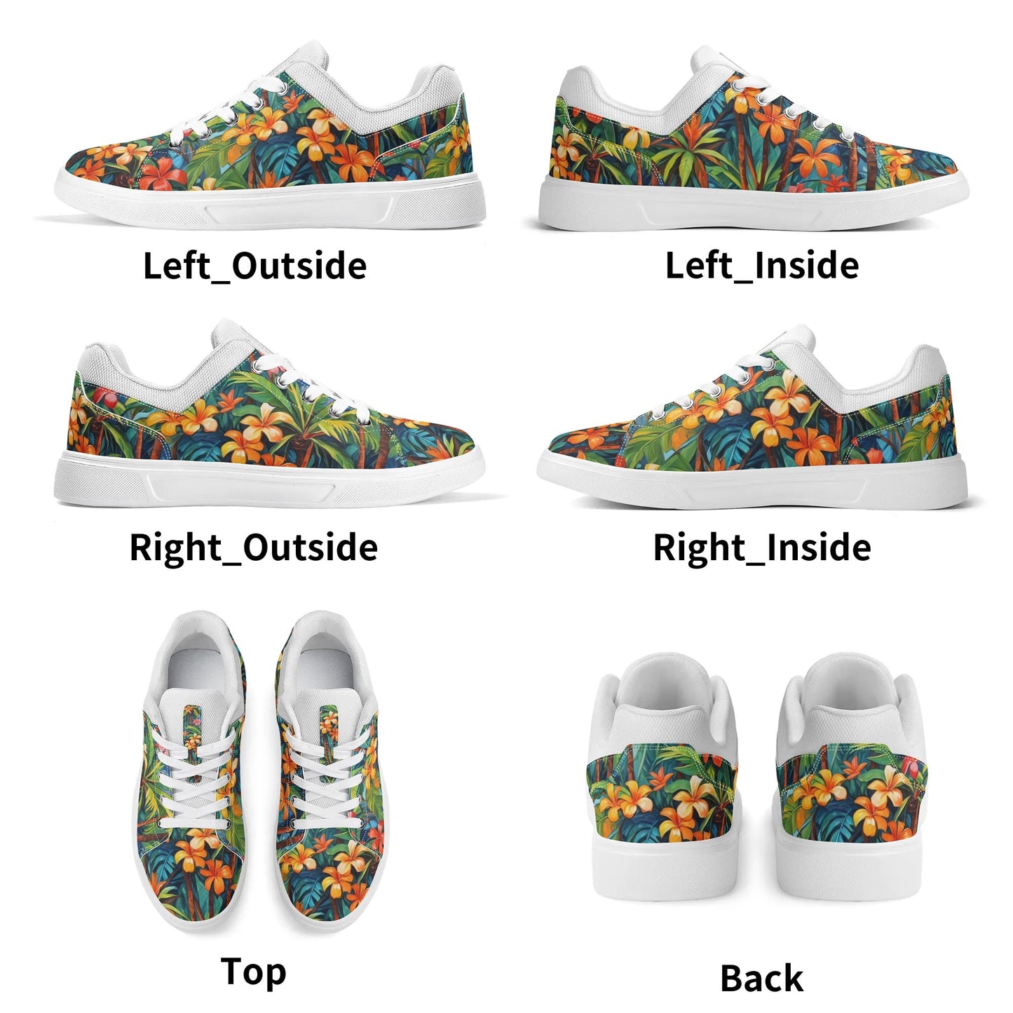 Tropical Hawaiian Low Top Skate Shoes