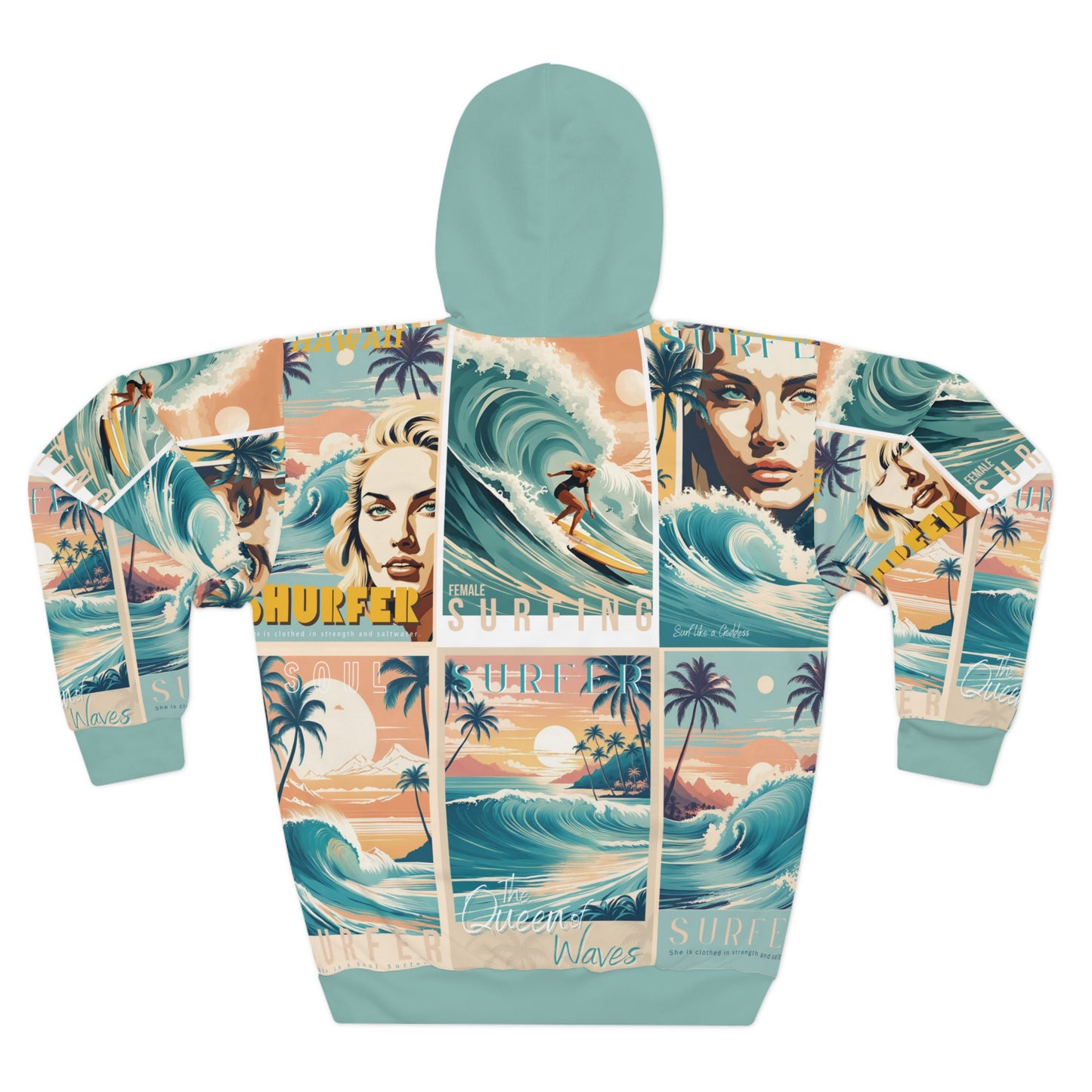 Female Surfer Vintage Style Hoodie