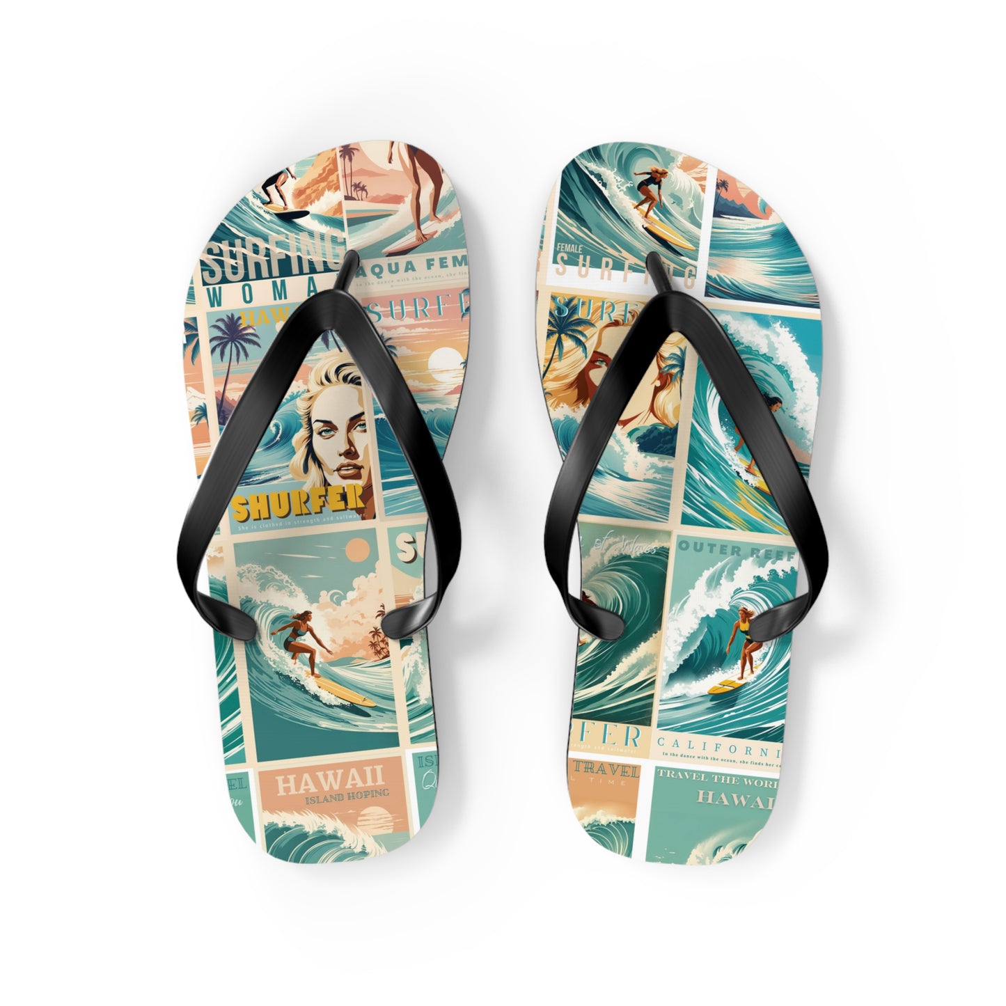 Vintage style surfer Flip Flops