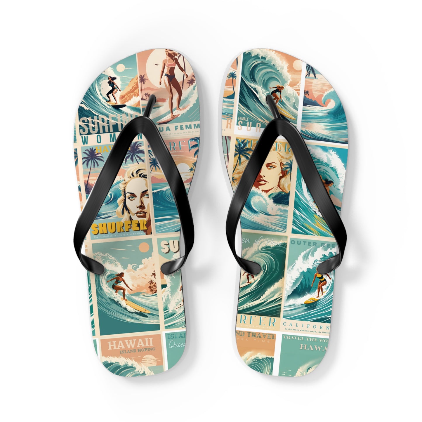 Vintage style surfer Flip Flops