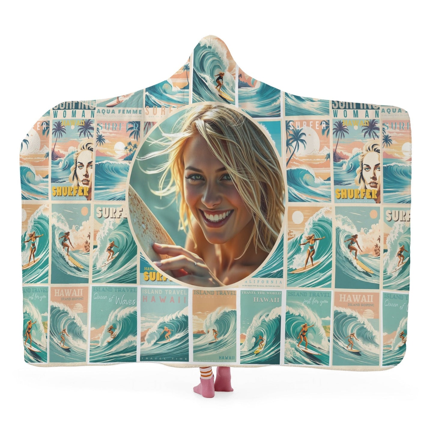 Personalized Wearable Hooded Blanket for Adult for Kids