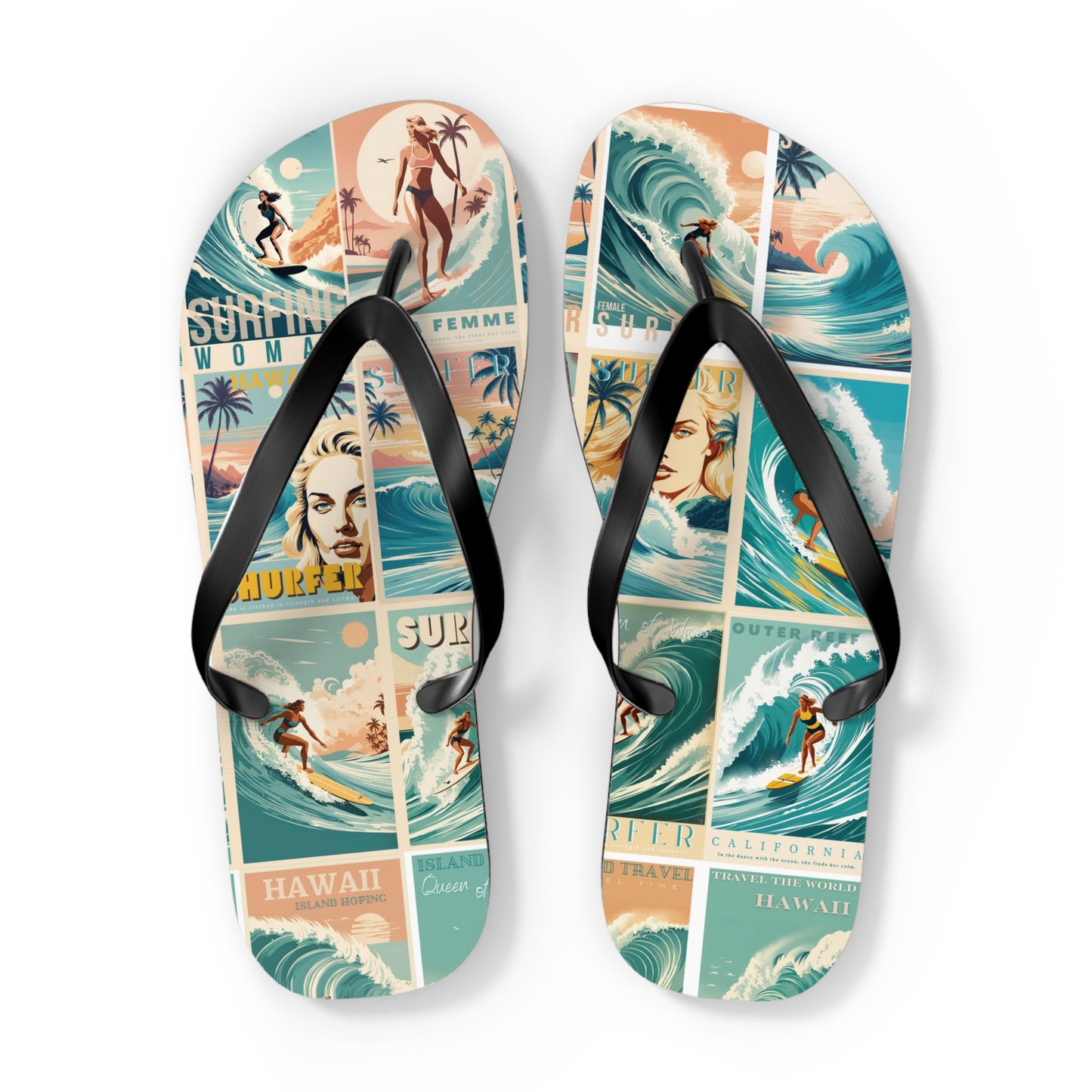 Vintage style surfer Flip Flops