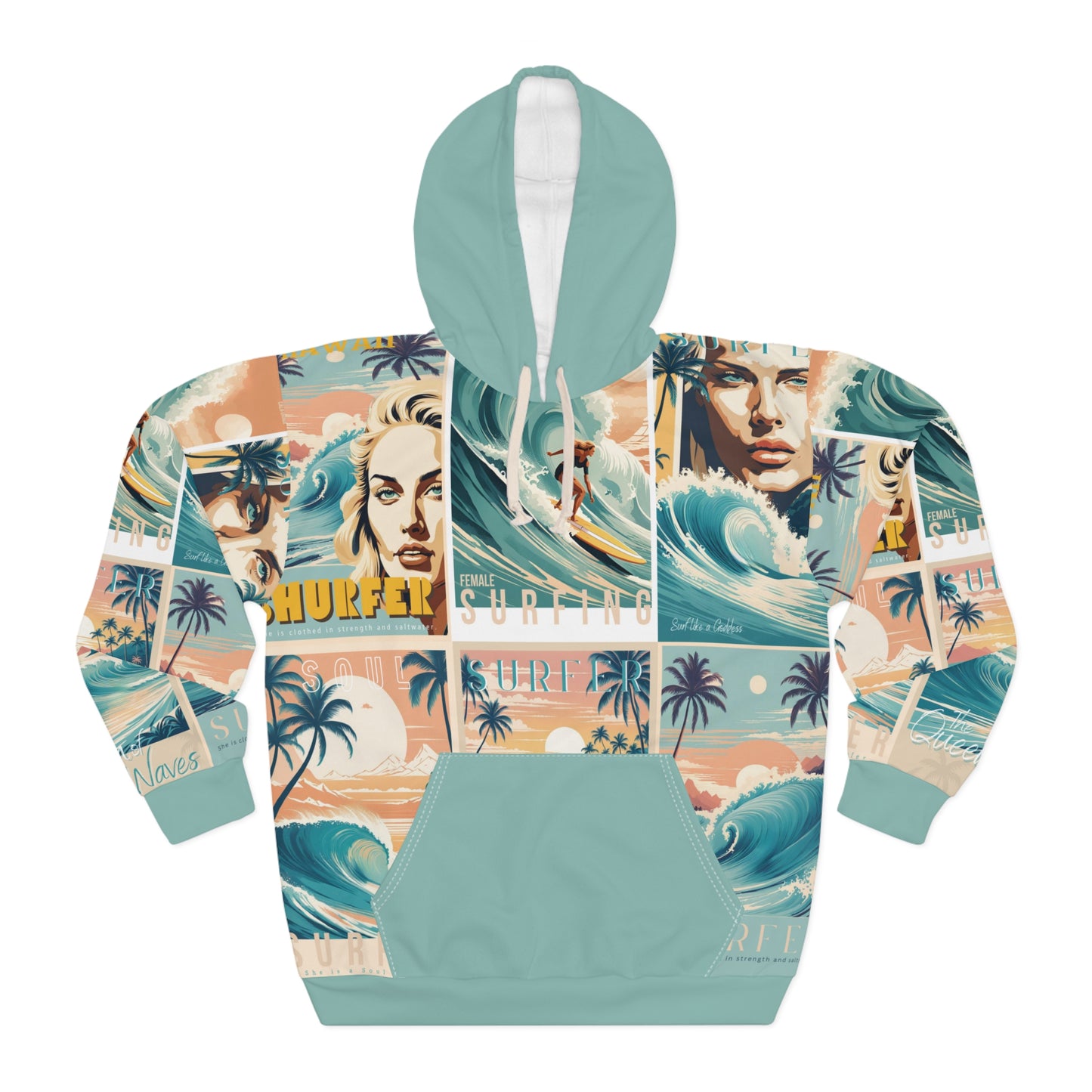 Female Surfer Vintage Style Hoodie