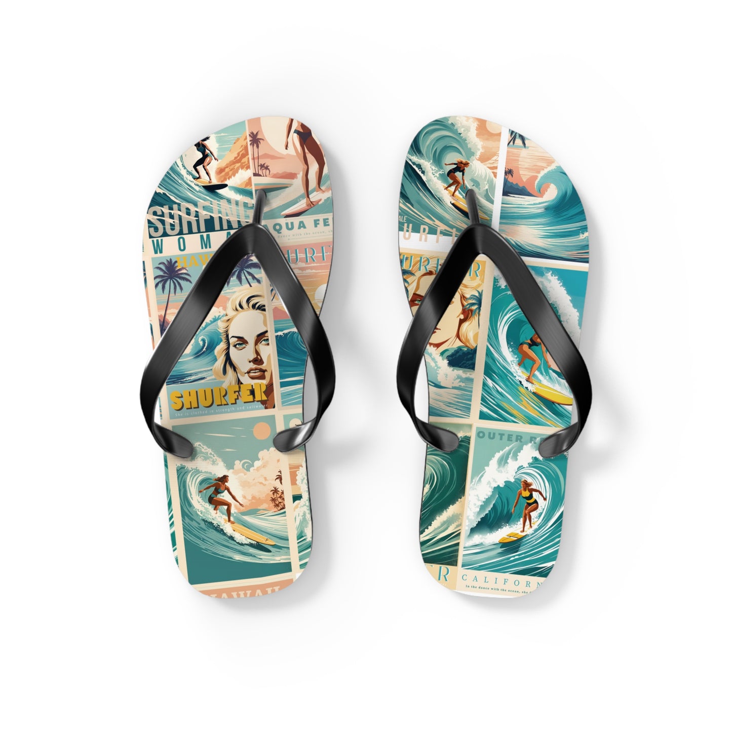 Vintage style surfer Flip Flops