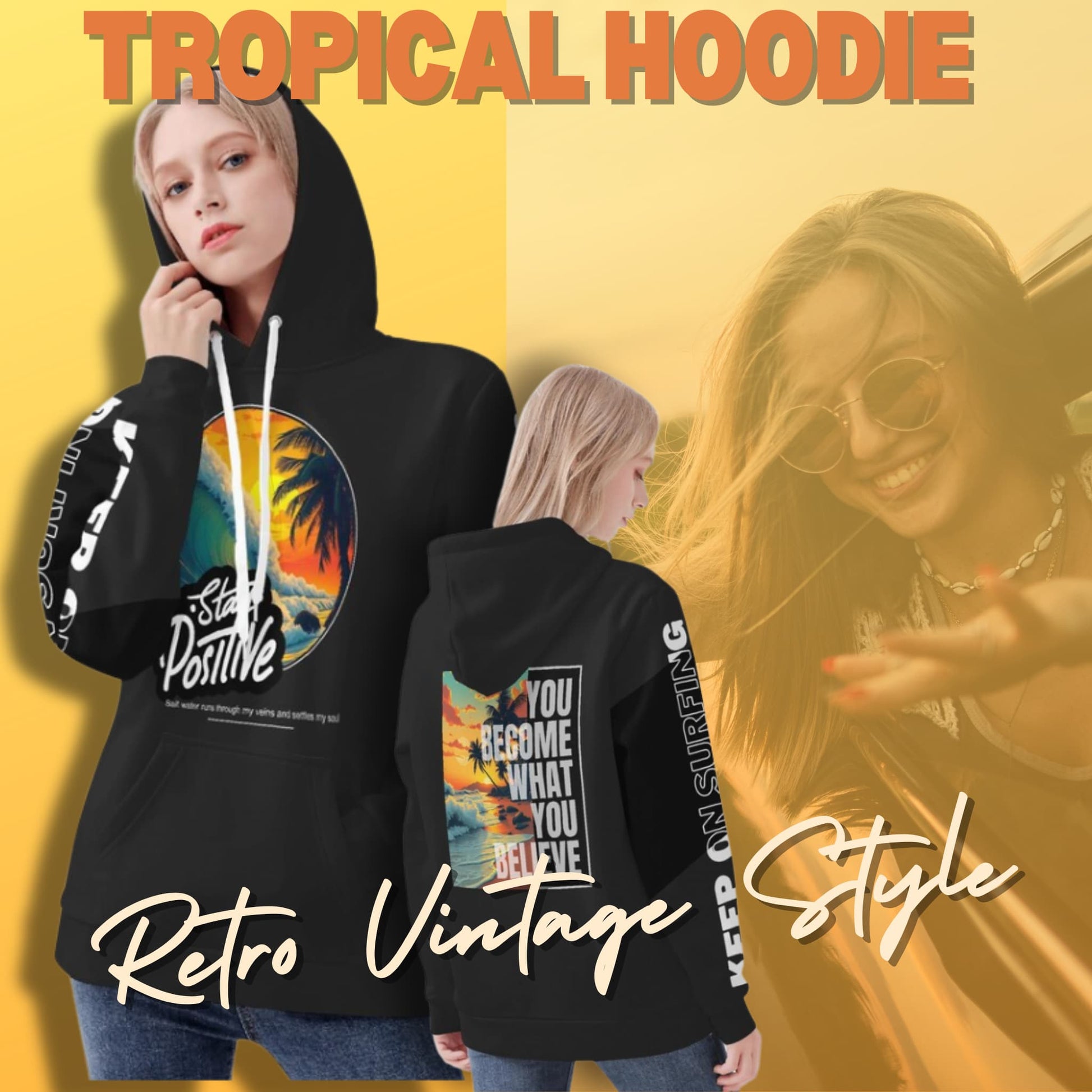 Female Surfer Velvet Hoodie 