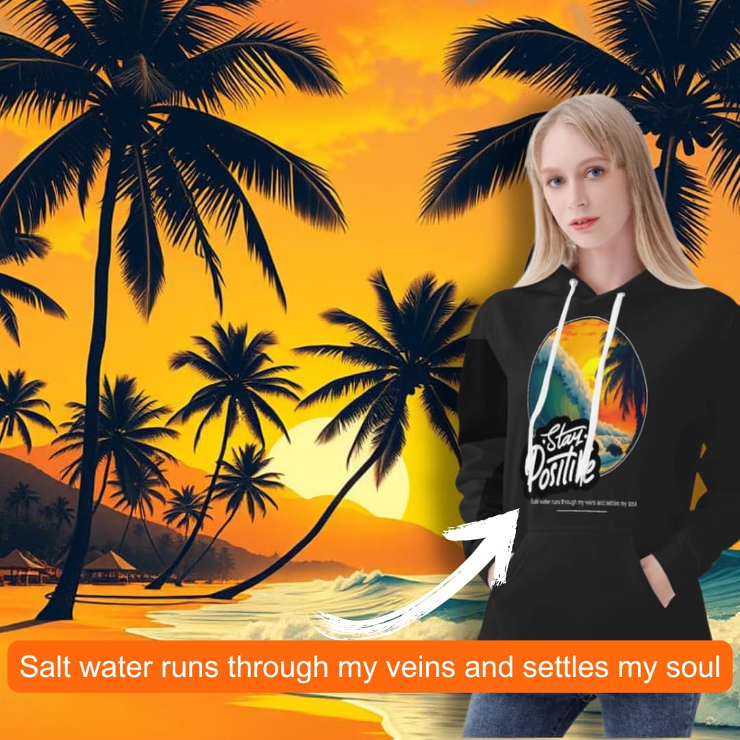 Female Surfer Velvet Hoodie 