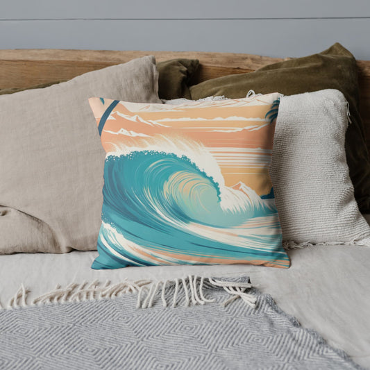 Surfing Spun Polyester Square Pillow