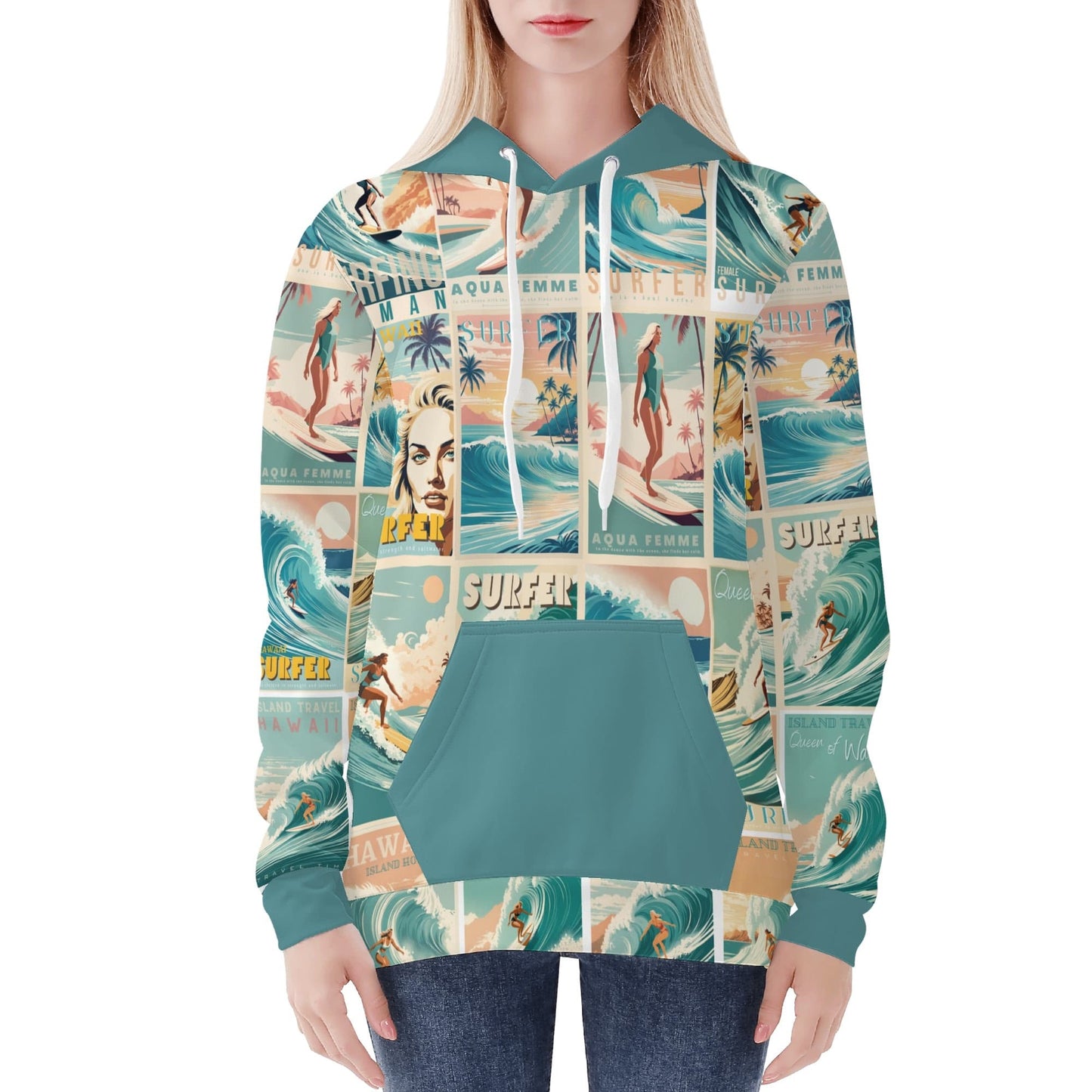 Women's All-Over Print Warm Velvet Hoodie – Cozy, Stylish, and Adventure-Ready!