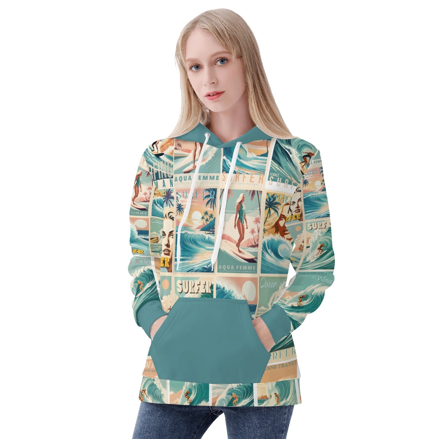 Women's All-Over Print Warm Velvet Hoodie – Cozy, Stylish, and Adventure-Ready!