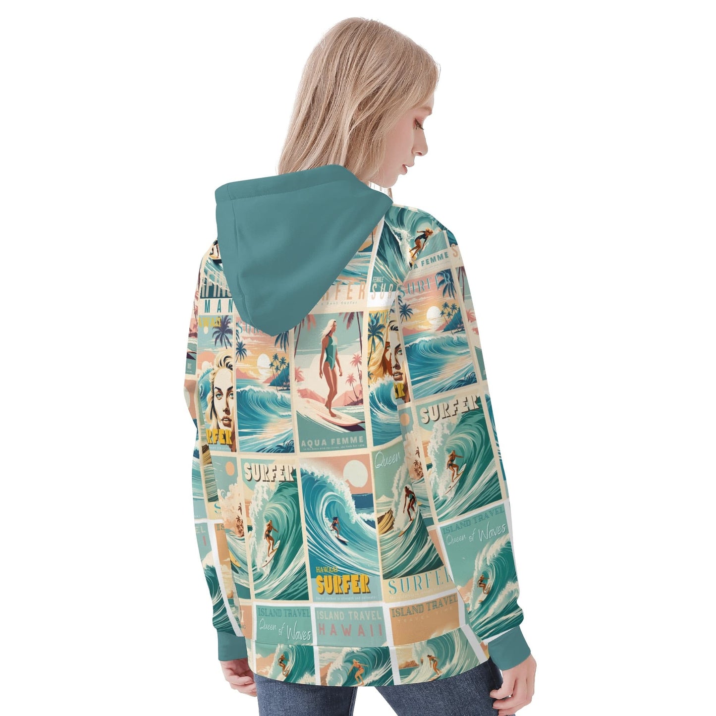 Women's All-Over Print Warm Velvet Hoodie – Cozy, Stylish, and Adventure-Ready!